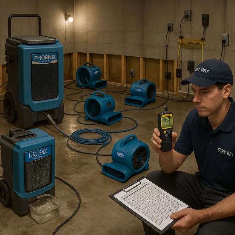 Structural Drying and Dehumidification process in Guntown, MS
